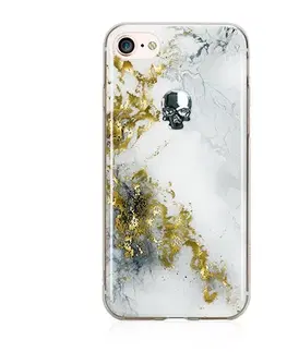 Puzdrá na mobilné telefóny Swarovski kryt Treasure pre iPhone 8 - Alabaster/Silver Skull IP8-TR-WH-SVN