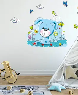 Nálepky na stenu Samolepky do detskej izby - Modrý psík