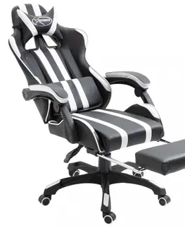 Kancelárske stoličky Herné kreslo s podnožkou umelá koža Dekorhome Červená