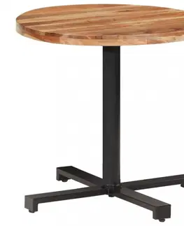 Jedálenské stoly Bistro stôl okrúhly hnedá / čierna Dekorhome ø 50 cm