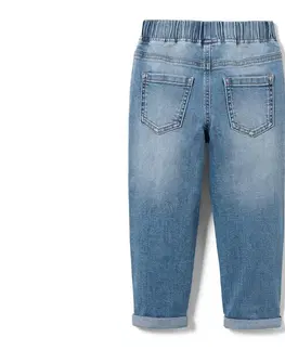 Pants Detské navliekacie džínsové nohavice, s výšivkou domčeka