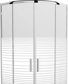 Sprchovacie kúty MEXEN - Rio Sprchový kút 80x80, sklo prúžky, chróm 863-080-080-01-20