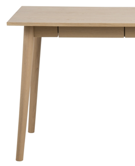 Písacie stoly Dkton Dizajnový písací stôl Nahla 120 cm, dub biely