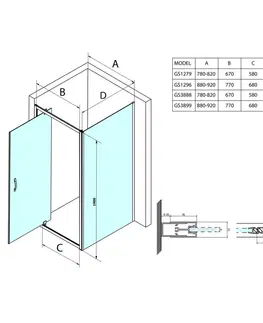 Sprchové dvere GELCO - SIGMA SIMPLY obdĺžniková sprchová zástena pivot dvere 800x750 L/P varianta, Brick sklo GS3888GS4375