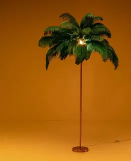 Stojacie lampy KARE KARE Feather Palm stojacia lampa s perím, zelená