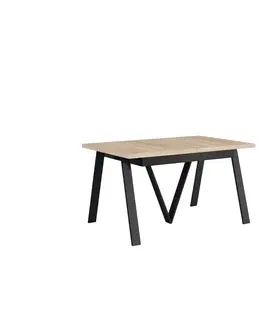 Jedálenské stoly Jedálenský rozkladací stôl, 140-290x90 cm, dub sonoma/čierna, AVENY