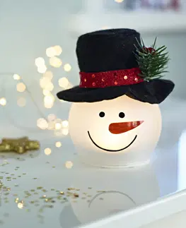 Drobné dekorácie a doplnky LED svetlo "Hlava snehuliaka"