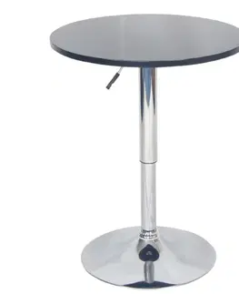 Jedálenské stoly Barový stôl s nastaviteľnou výškou, čierna, priemer 60 cm, BRANY 2 NEW