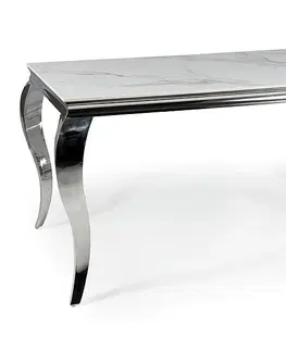 Jedálenské stoly KING jedálenský stôl, biela / chróm 