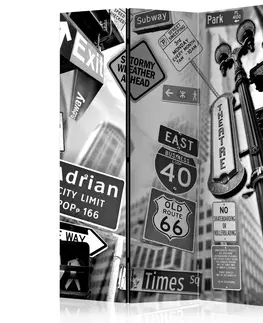 Paravány Paraván Roads to Manhattan Dekorhome 135x172 cm (3-dielny)