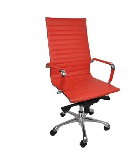 Kancelárske stoličky NABBI Naxo kancelárska stolička s podrúčkami červená / chróm