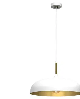 Svietidlá  Luster na lanku LINCOLN 1xE27/60W/230V pr. 45 cm biela 