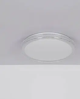 Stropné svietidlá Globo Stropné svietidlo Veleno LED, biele, Ø 49 cm, trblietavý efekt
