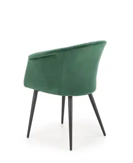 Jedálenské stoličky a kreslá Jedálenské kreslo K421 Halmar Tmavo zelená