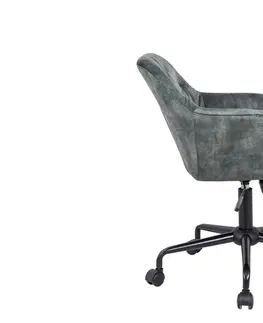 Kancelárske stoličky LuxD Dizajnová kancelárska stolička Kiara zelený zamat