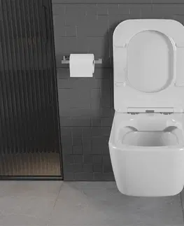 Záchody MEXEN/S - Stella Závesná WC misa vrátane sedátka s slow-slim, duroplast, biela 30680900