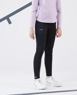 nohavice Dievčenské legíny LEG500 na tenis čierne