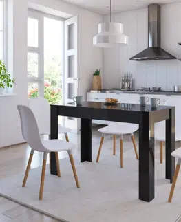 Jedálenské stoly Jedálenský stôl 120x60 cm Dekorhome Čierna lesk