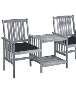 Zahradné stoličky Zaradné stoličky so stolíkom akácia / látka Dekorhome Vínová