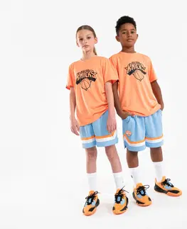 nohavice Detské basketbalové šortky SH 900 NBA Knicks modré