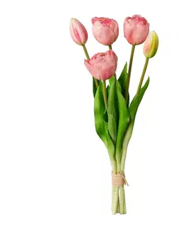 Kvety Umelý zväzok Tulipánov ružová, 39 cm