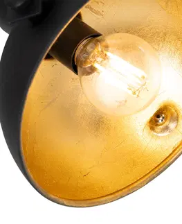 Bodove svetla Priemyselné stropné svietidlo čierne so zlatým 2-svetlom nastaviteľné - Magnax