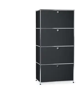 Cabinets & Storage Kovová vysoká skrinka »CN3« so 4 výklopnými priehradkami, čierna