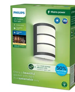 Vonkajšie nástenné svietidlá Philips Vonkajšie nástenné svietidlo Philips LED Python UE, antracitová farba