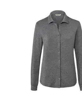 Shirts & Tops Blúzkové tričko s gombíkovou légou, sivé s melírom
