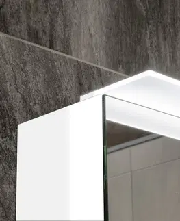 Kúpeľňový nábytok SAPHO - LINEX galérka s LED osvetlením, 80x70x15cm, biela LX080-0030