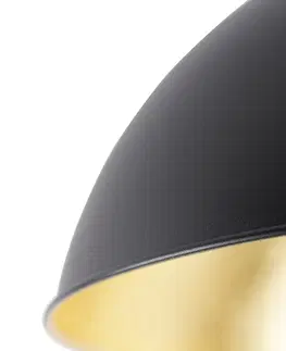 Stropne svietidla Stropná lampa čierna so zlatom nastaviteľná 42 cm - Magnax