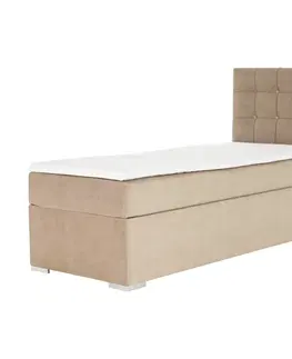 Postele Boxspringová posteľ, jednolôžko, svetlohnedá, 80x200, ľavá, DANY