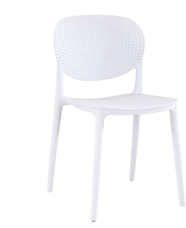 Záhradné stoličky a kreslá KONDELA Fedra plastová stolička biela