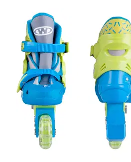 Kolieskové korčule Detské kolieskové korčule WORKER TriGo Skate LED - so sv. kolieskami modrá - XS (26-29)