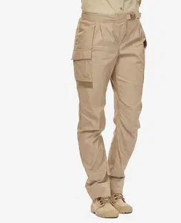 nohavice Dámske nohavice na púštny treking DESERT 900 s UV ochranou a eko-dizajnom béžové