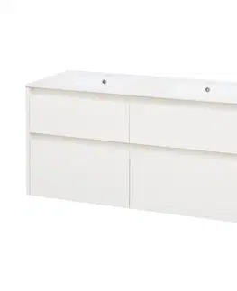 Kúpeľňový nábytok MEREO - Opto, kúpeľňová skrinka s keramickým umývadlom 121 cm, biela CN913