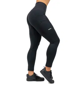 Dámske klasické nohavice Legíny s vysokým pásom Nebbia LEG DAY GOALS 248 Black - S