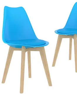 Jedálenské stoličky a kreslá Jedálenská stolička 2 ks plast / umelá koža / buk Dekorhome Oranžová