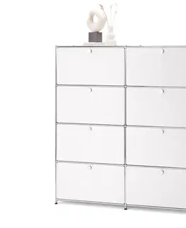 Cabinets & Storage Vysoká komoda »CN3« s 8 výklopnými dvierkami, biela