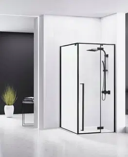 Sprchovacie kúty REA/S - Sprchovací kút FARGO 90x90 - matný čierny So sprchovou vaničkou Savoy KPL-K6318