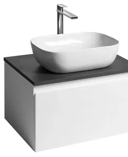 Kúpeľňa AQUALINE - ALTAIR skrinka s doskou 62,5 cm, biela/antracit bridlica AI267-03