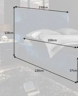 Postele LuxD Dizajnová posteľ Laney 180x200 cm tmavomodrý zamat