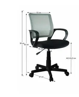 Kancelárske stoličky KONDELA Adra kancelárska stolička s podrúčkami sivá / čierna