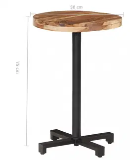 Jedálenské stoly Bistro stôl okrúhly hnedá / čierna Dekorhome ø 80 cm