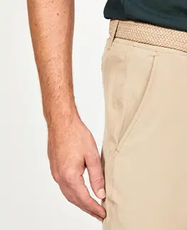 nohavice Pánske golfové nohavice WW 500 tmavé pieskové
