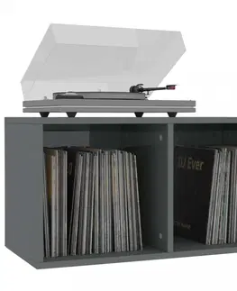 Truhly a úložné boxy Úložný box na LP dosky drevotrieska Dekorhome Čierna