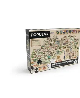 Drevené hračky Popular Puzzle Mapa Slovenska, 160 dielikov