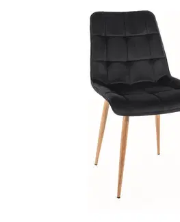 Jedálenské stoličky KIK D čalúnená stolička, čierna 