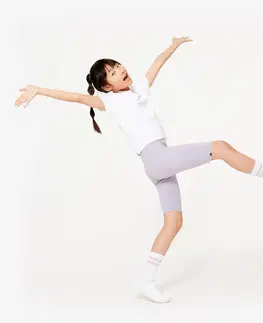 gymnasti Dievčenské bavlnené cyklošortky na cvičenie fialové