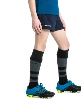 ragby Detské šortky na rugby R100 modré